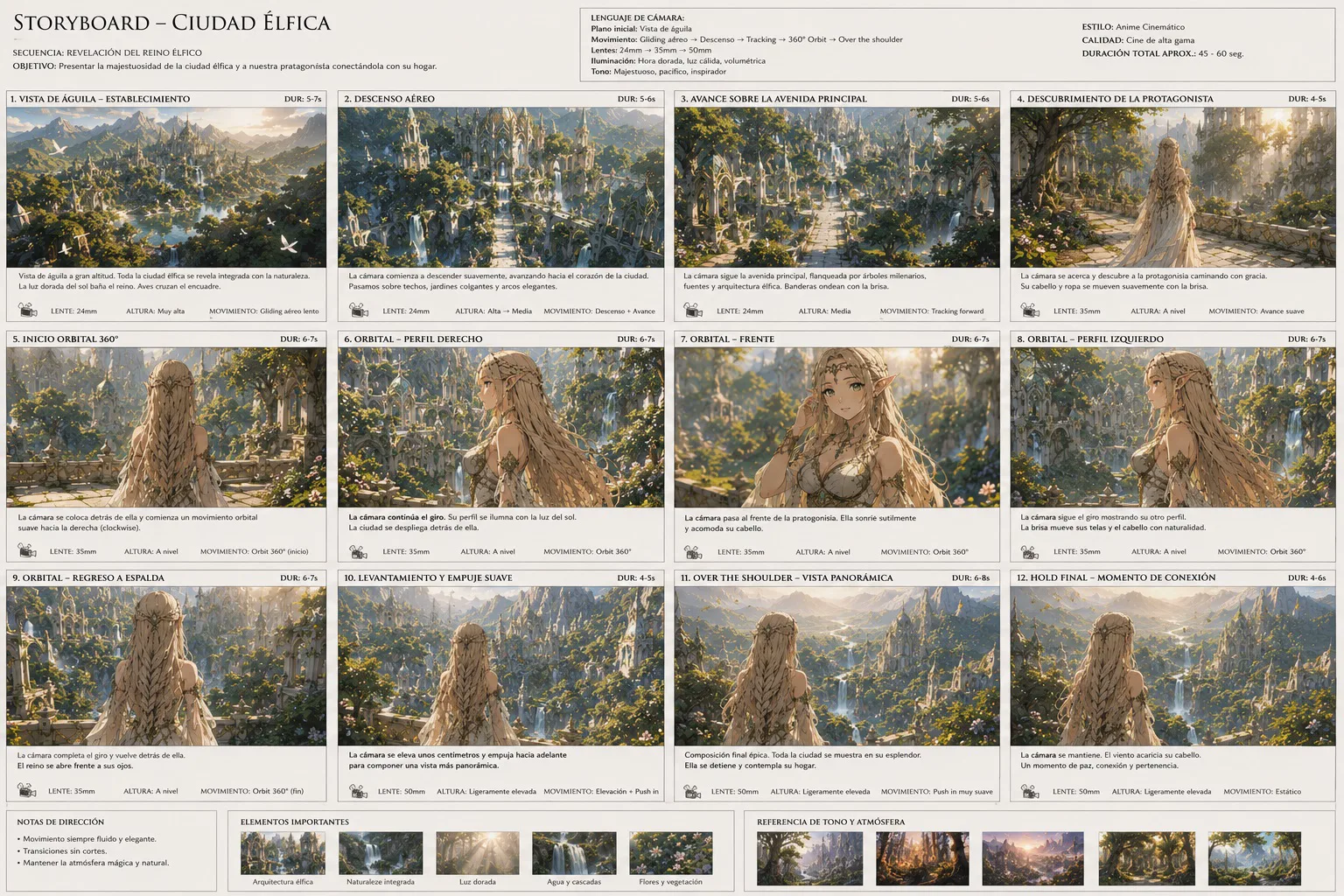 Storyboard de la ciudad élfica